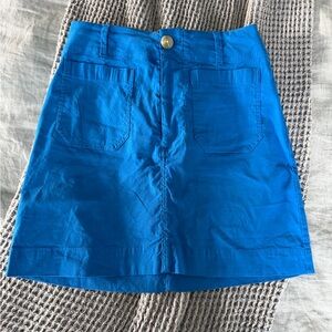 Anthropologie Maeve Blue Skirt with Front Pockets